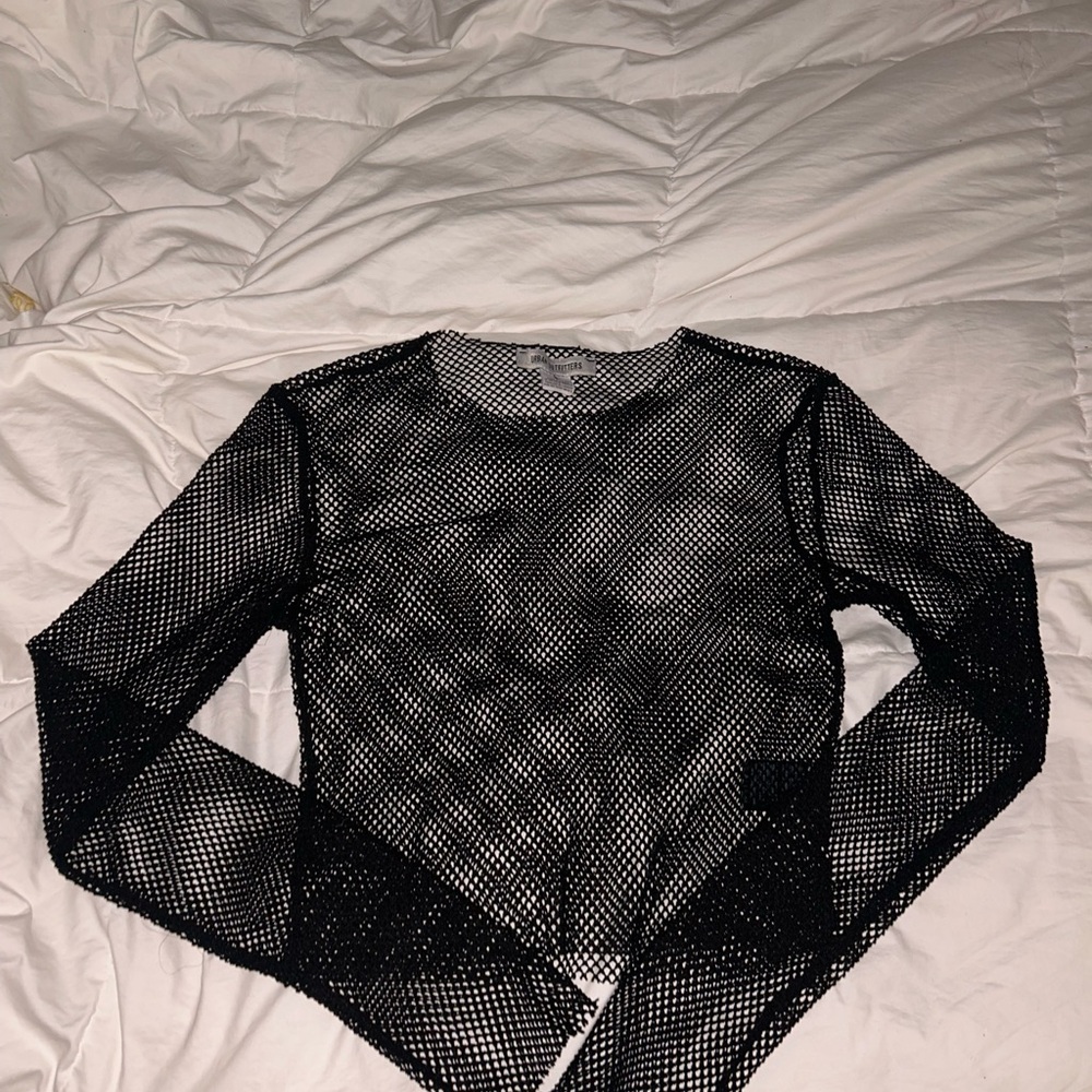 Urban Outfitters Black Mesh Crop Top